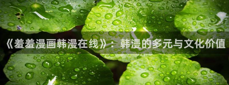 stagenehind韩漫免费观看：《羞羞漫画韩漫在线》：韩漫的多元与文化价值